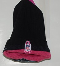 Reebok Carolina Panthers Black Pink Breast Cancer Awareness Cuffed Knit Hat image 2