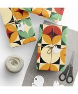 Geometric Vintage Retro 70s Premium Eco Friendly Decorative Gift Wrappin... - $19.80+