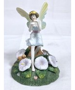 Winged Fairy with Flowers Squirrel Playing Flute Mystical Ceramic Figuri... - $12.73