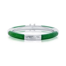 Sterling Silver Alternating Jade Bangle - $285.95