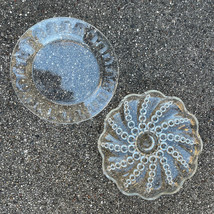 Lot 2 Clear Glass Plates Arcoroc of France + Duncan &amp; Miller Beaded Swirl Dish - £10.05 GBP