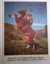 Gene Autry Champ Horse Sunbeam Bread Western Cowboy Art Print Original 1950s - £17.34 GBP