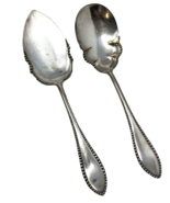 Vintage Extra Coin Silver Plated Beaded Edge Serving Set of 2 - €16,37 EUR