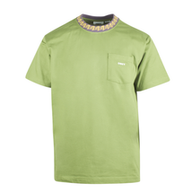 Obey Men&#39;s Green Purple Yellow Collar Crew Neck S/S T-Shirt - £10.36 GBP