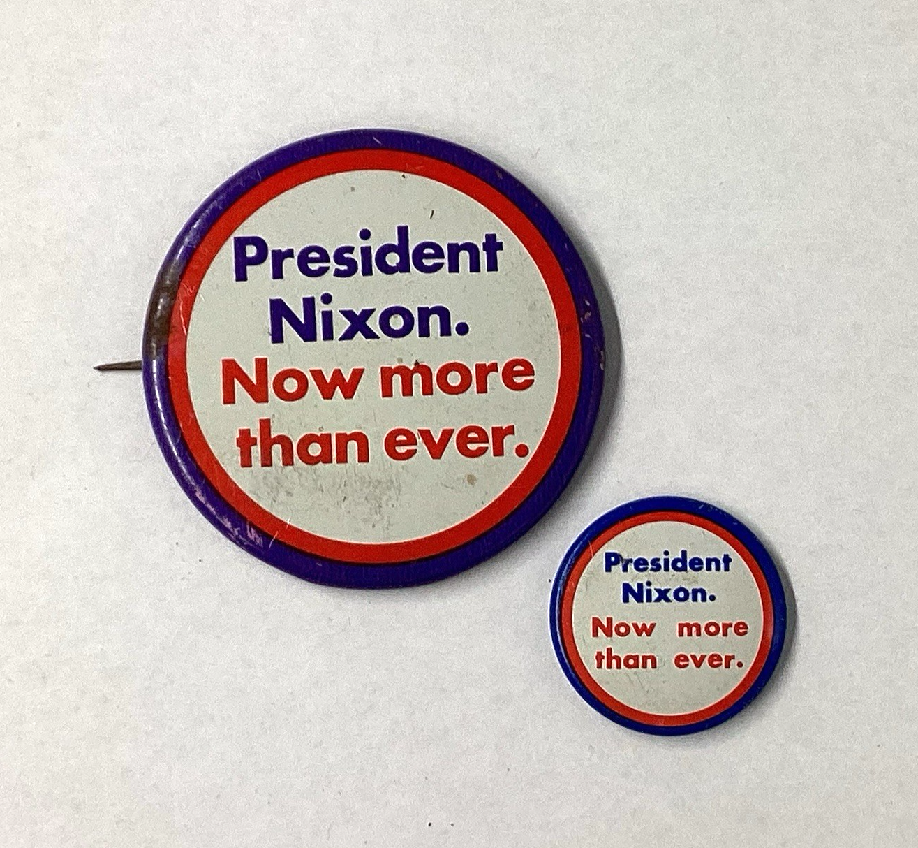 Lot 2 Nixon Now More Than Ever Vintage Original Presidential Campaign Pin - $4.95