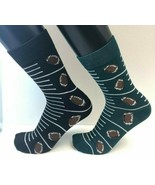 2 PAIRS Foozys Men&#39;s Socks FOOTBALL, One Black One Green Pair, New Ships... - $170.87 MXN