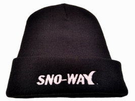 Sno-Way Black Knit Embroidered Winter Hat Beanie Cuffed Port &amp; Company - $9.46