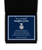 To my Daughter in Law, every day I think you - Heart Knot Silver Necklace.  - £30.45 GBP