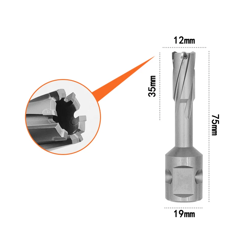 12-65mm*35mm Depth TCT Annular Cutter 3/4&quot; Weldon Shank Magnetic Drill Bits Tool - £50.07 GBP