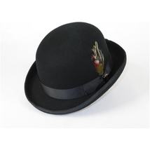 Men Bruno Capelo Hat Australian Wool Round Crown Bowler Derby BO320 Black image 4