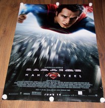 Man Of Steel Movie Poster Vintage 2013 Double Sided June 14 Opening Fishburne - £24.12 GBP