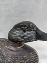*Reglued Head* Vintage Hand Carved And Painted Duck Glass Eye Decoy 9 1/2&quot; - £35.36 GBP