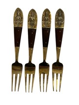 Sri Sang Thai LK Bronze 3 Prong Fork Flatware Lot of (4) Picking Meat Tool - $28.50