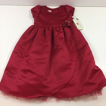 Marmellata Girl&#39;s Red Dress Rosette Tulle Underlay Fancy Party Holiday S... - $34.99