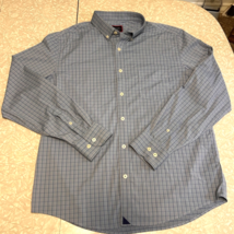 UNTUCKit Men's XL Slim Fit Blue window pane plaid Cotton Button-Up Shirt - $15.99