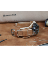 Handmade Bund Band, Horween Leather Watch Strap, Brown Cuff watch band 1... - $166.48 CAD