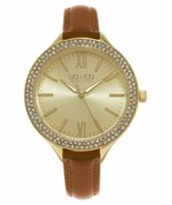 NEW SO &amp; CO New York 5089.2 Women&#39;s SoHo Crystal Accent Beige Leather Go... - £32.81 GBP