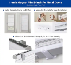 Magnetic Blind Steel Door Cordless Window Vinyl Mini Curtain Magnet Shad... - $47.51