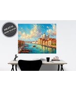 PRINTABLE wall art, Venice canal and gondolas Watercolor, Landscape | Do... - £2.73 GBP