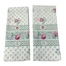 Vintage Cannon King Pillowcases Floral Trellis Pastel Green Pink Cottage... - £22.93 GBP