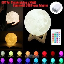3D Printing Led Luna Night Light Moon Lamp Touch Control Usb Charging+Remote 8Cm - £23.95 GBP