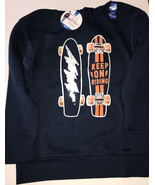 Member&#39;s Mark Boys 10/12 Favorite Skateboard Fleece Hoodie Flip Sequin Navy - $9.97 CAD