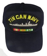 USN TIN CAN NAVY VIETNAM VETERAN HAT CAP SAILOR DESTROYER W/ CAMPAIGN RI... - $22.99