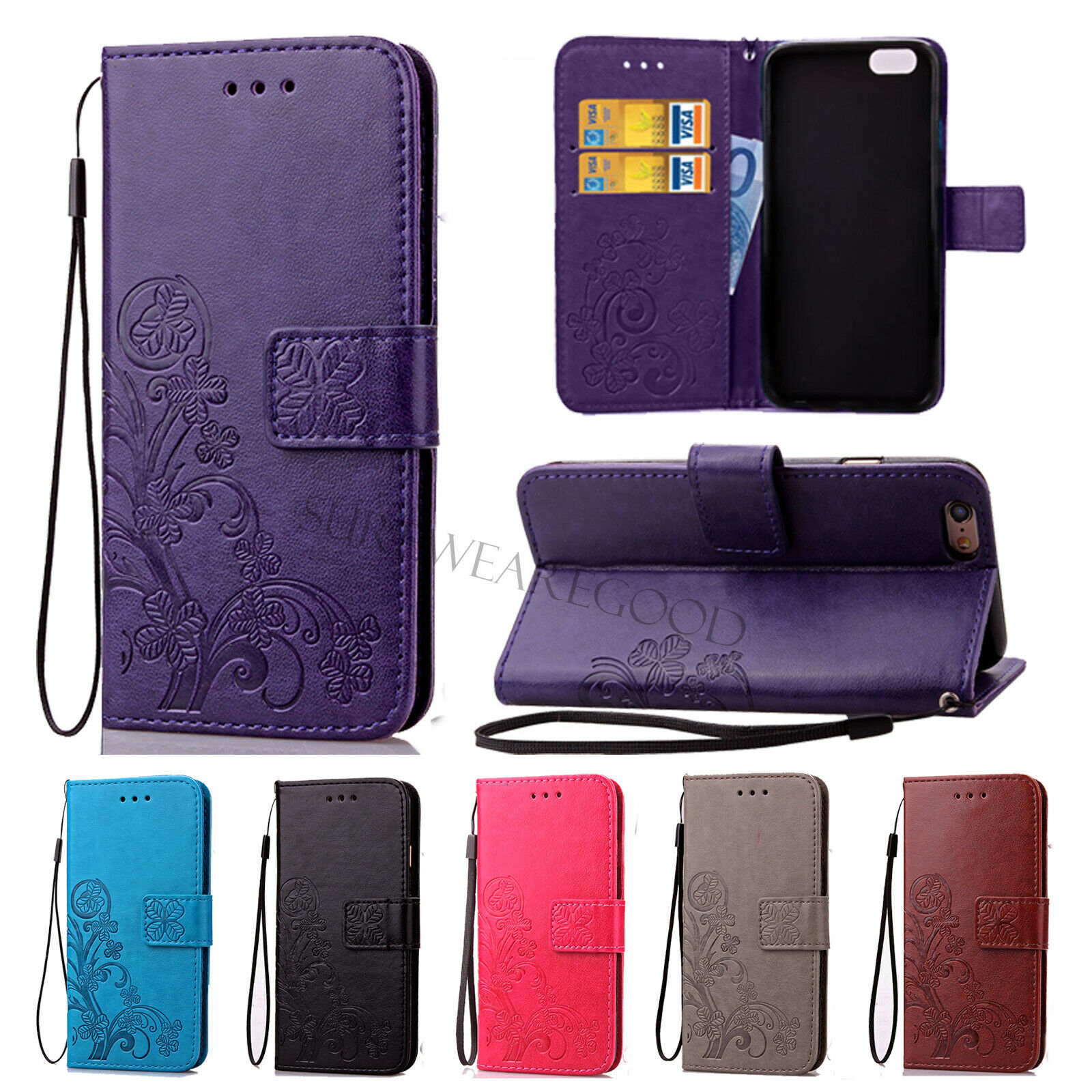 Flower Flip Wallet Leather Case Stand Cover For Samsung Note 20/S20 FE/S10/S9/S8