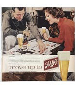 1960 Schlitz Beer Vintage Magazine Print Ad Milwaukee Playing Monopoly - £5.20 GBP