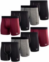 Reebok Men&#39;s Boxer Briefs - 8 Pack Performance Mens Underwear Boxer Briefs with  - $59.98