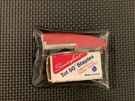 Vintage Red Swingline Tot 50 Stapler w/ Empty Vintage Staple Box  - £8.53 GBP