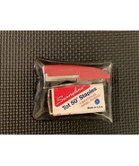 VINTAGE RED SWINGLINE TOT 50 STAPLER w/ EMPTY VINTAGE STAPLE BOX  - $10.85