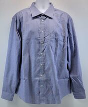F) Merona Men Button Down Blue Plaid Pattern Dress Shirt XXL - $14.84