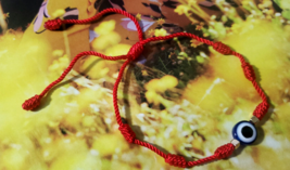 Double Protection Evil Eye Red String Adjustable Bracelet Good Luck Kabbalah - $9.85