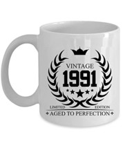 Vintage 1991 Coffee Mug 11oz Ceramic Gift For Women, Men 31 Years Old Li... - $16.78