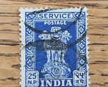 India Stamp 25np Used Blue - $1.89