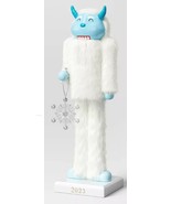 Wooden Christmas Nutcracker, 13.12&quot;, YETI WITH CLEAR SNOWFLAKE, WS - £27.77 GBP