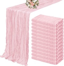 12 Pack Cheesecloth Table Runner 35 X 120 Inch Long Boho Cheese, Light Pink - $50.99