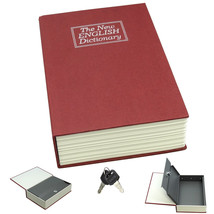 Dictionary Diversion Book Safe w/ Key Lock ~ Metal ~ Red (Medium) - £20.74 GBP