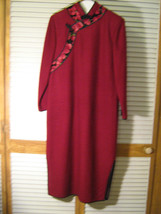 Women&#39;s Dress Oriental Burgundy Red Chuan Yang Size 9 [Y59g] - £31.87 GBP