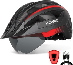 Victgoal Bike Helmet With Usb Rechargeable Rear Light Detachable Magnetic - $837.36 MXN