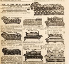 1900 Parlor Couch Furniture Advertisement Victorian Sears Roebuck 5.25 x... - $19.99