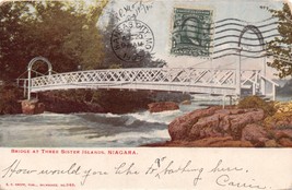 Niagara New York Ponte Presso Tre Sister Isole E Circa Kropp Udb Cartolina c1905 - £6.78 GBP