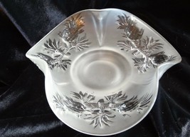 Vintage Fenton Art Glass Crystal Satin Pineapple Ruffled Candy Dish - £39.16 GBP