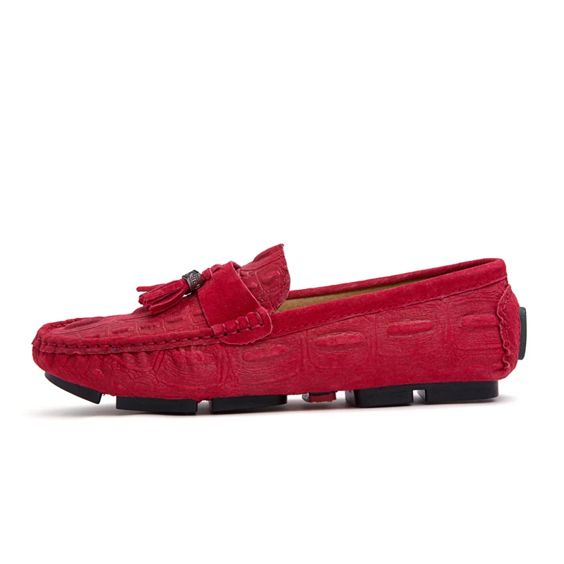 Fashion Loafers Red Suede Men&#39;s Casual Shoes Breathable Driving Flats Co... - £55.82 GBP