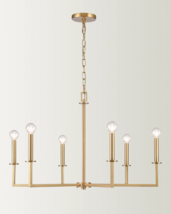 NEW Horchow Brass Candle Chandelier Modern Elegant Farmhouse Transitional - £422.06 GBP