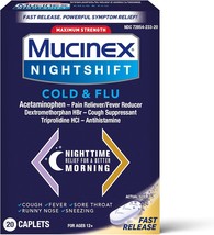 Mucinex Nightshift Cold &amp; Flu, Maximum Strength Powerful Multi-symptom Nighttime - £19.17 GBP