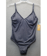 Kona Sol Swimsuit Women&#39;s L Gray Adjustable Strap Cutout Back Sleeveless... - $21.44