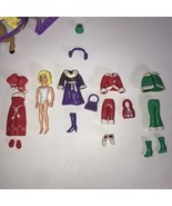 Polly Pocket Snow Day Sleigh Doll Horses Playset Lot Accessories 2004 - £13.31 GBP
