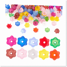 100pcs Mixed Frosted Acrylic Flower Bead Caps - Jewelry Making Spacer Be... - $334.31 MXN